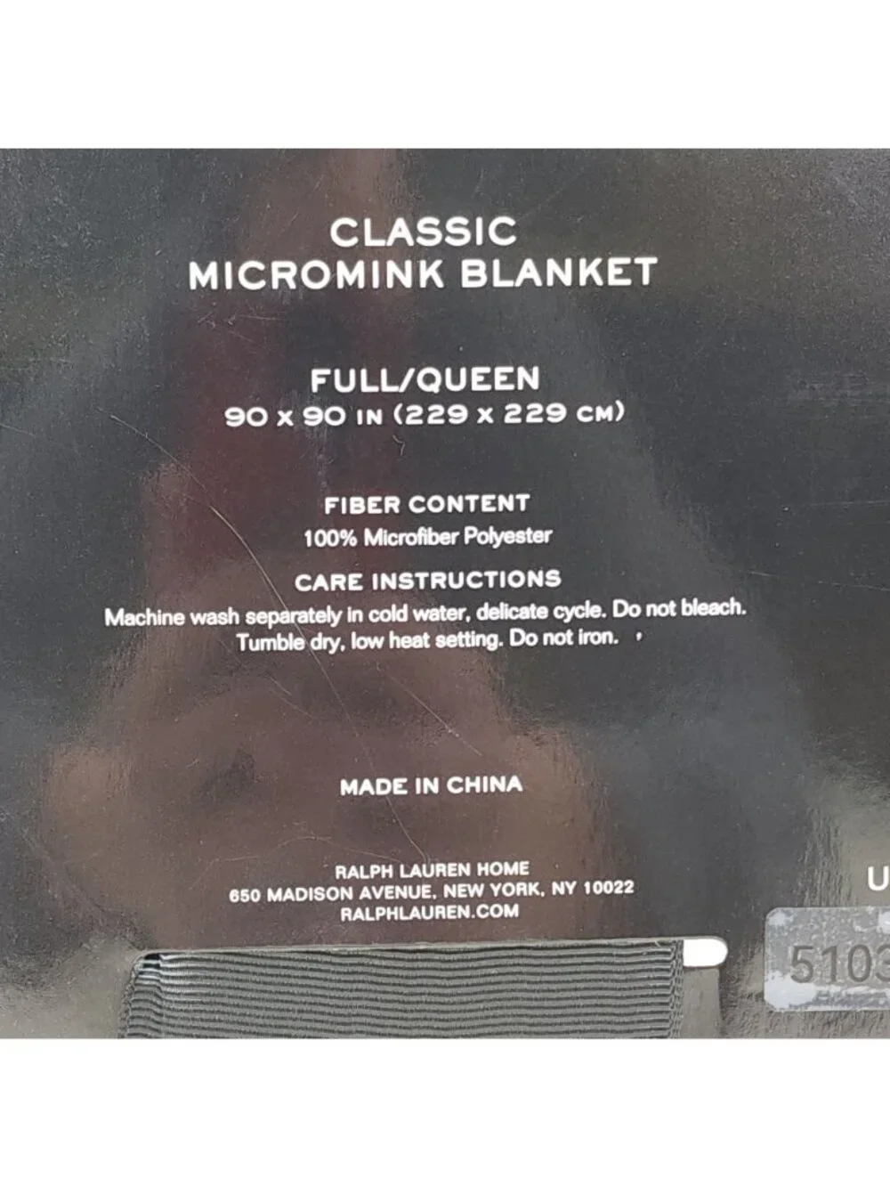 Lauren Ralph Lauren Classic Micromink Blanket Queen 90x90 Luxuriously Soft Gray
